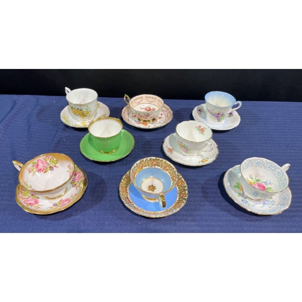 Tea Cups and Saucers, Various Brands of China