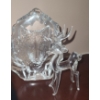 Image 5 : Collectible Glass Animal Decor.  Wolves 6 h & 5 h
