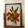 Image 3 : Large Framed Floral Latch Hook Wall Hanging With Yellow Chrysanthemums