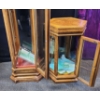 Image 7 : A Pair of Wooden and Glass Illuminated Curio Cabinets - 42h x 16w x 13d- Tested