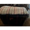 Image 5 : Antique leather shipping trunk with all contents
And a beautiful weaved blanket