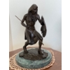 Karl Auba Bronze 13T First Nations Warrior on Marble Base