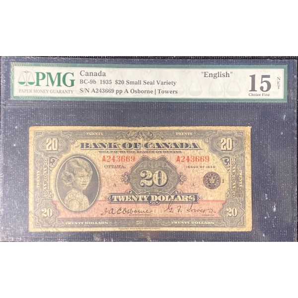 1935 Canadian $20 Banknote