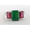 Image 1 : 3.65 ct Certified Silver Emerald Gemstone Ring ($4,715 Appraisal)