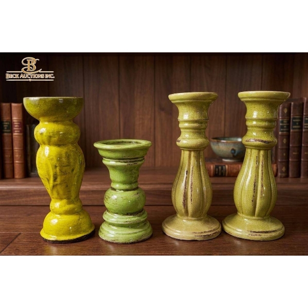 Four Ceramic Candle Holders