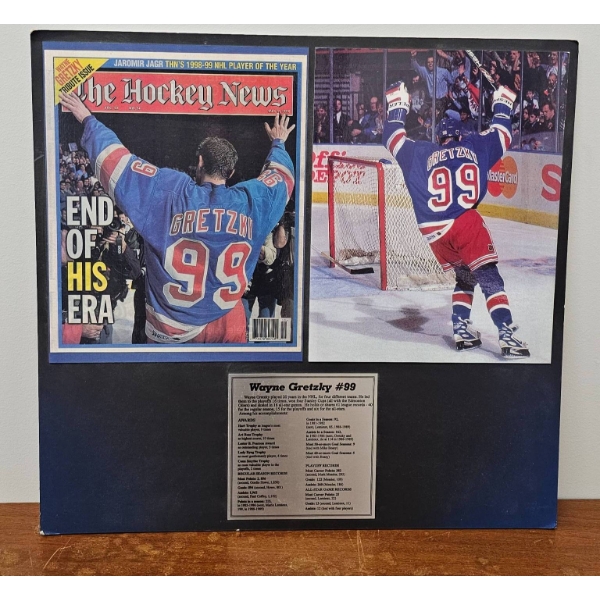 Wayne Gretzky #99 Tribute Plaque with Hockey News Cover