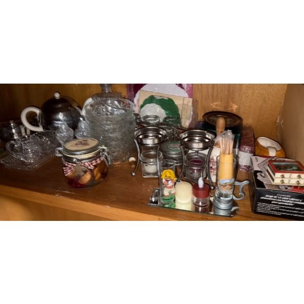 China Cabinet Finds - Crystal Servingware Tea Pot Table Decor & More