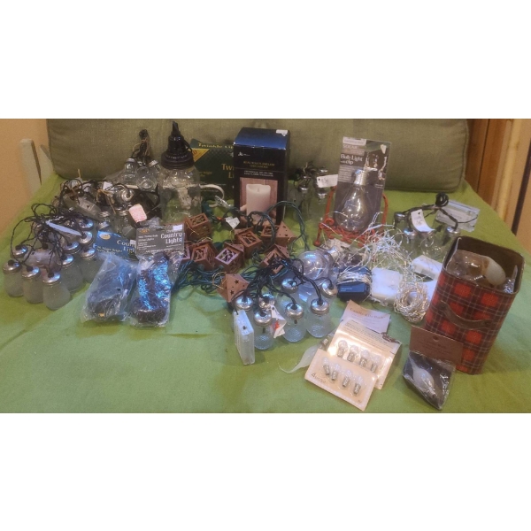 Indoor and Outdoor String Lights, Light Bulbs, and LED Candle Collection