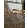 Image 5 : Mid Century Modern Assorted Glasses, Gold Trim, Stamped Made in Hungary 