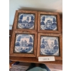 Image 1 : Delft 18th Century Blue & White Framed Tiles. 6 1/2 w, 6 1/2 h