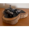 Image 4 : Antique Indian Carved Camel Bone Jewellery Box w/ Live Edge Chrome Miniatures & More