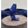 Image 2 : Blue Fish Porcelain Snuff Bottle with Spoon  3H 