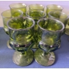 Image 5 : Vintage Indiana Avocado Green Kings Crown Pressed Glass Collection - Thumbprint