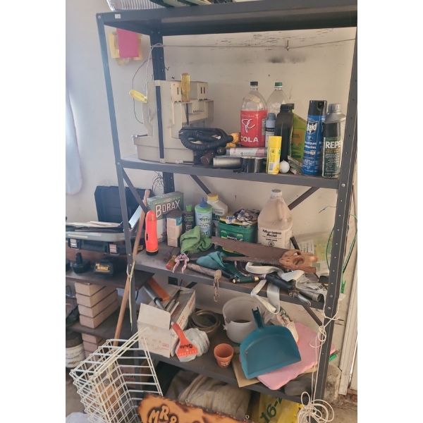 Garage Shelf 36 W, 16 D, 73 T, Toolbox 20 W, 6 D, 6.5 T, Dewalt Drill DC-740, Tools and More!