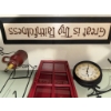 Image 3 : Decorative Wall Clock, Telephone Booth Key Holder, Sign, and Metal Stand Group
