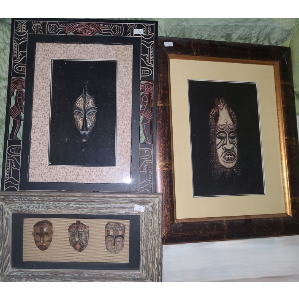 Shadow Box Framed Masks Largest Frame 16 X 20