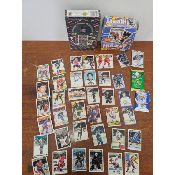1990s Hockey Trading Cards with Two Unopened Boxes