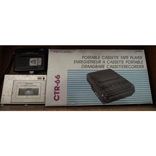 New Vintage Portable Cassette Player w/ Toshiba Cassette Recorder & More