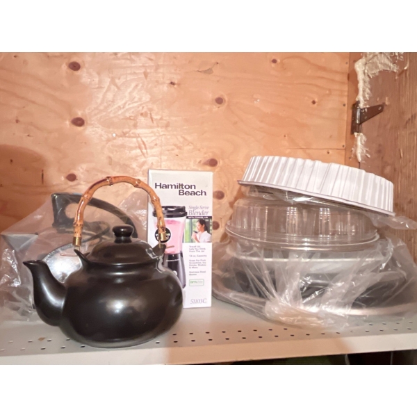 Vintage Electric Kettles And Hand Blender. Included Are Catering Containers, Camp Griddle And Cerami