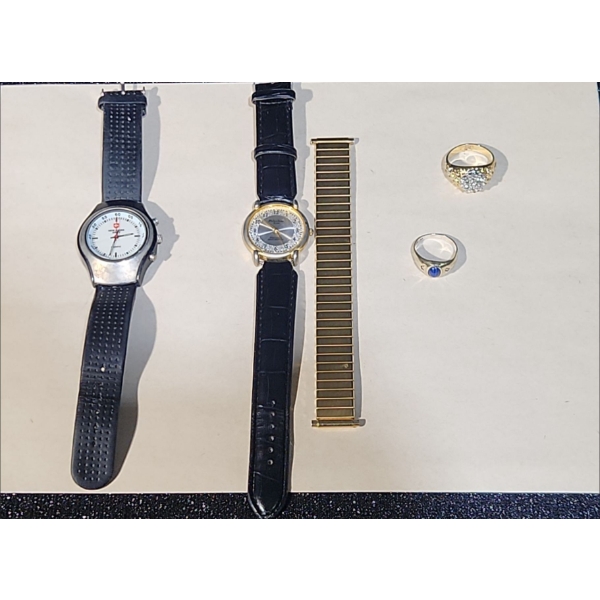 Swiss Army and Philip Persio Wrist Watches, Interchangeable Band, 2 Rings