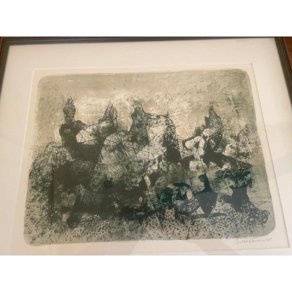 Léon Bellefleur "L'Heure magique" stone lithograph  Artists personal copy 29 x 24