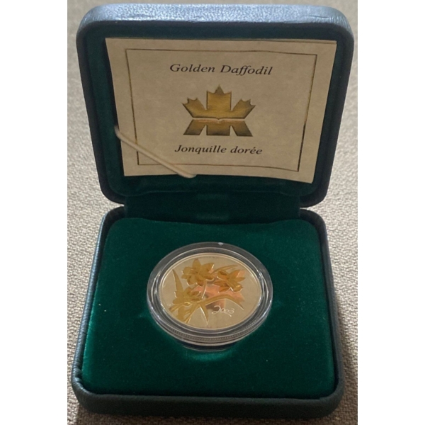 2003 Golden Daffodil 50 Cent Coin 92.5% Silver 9.3 Grams