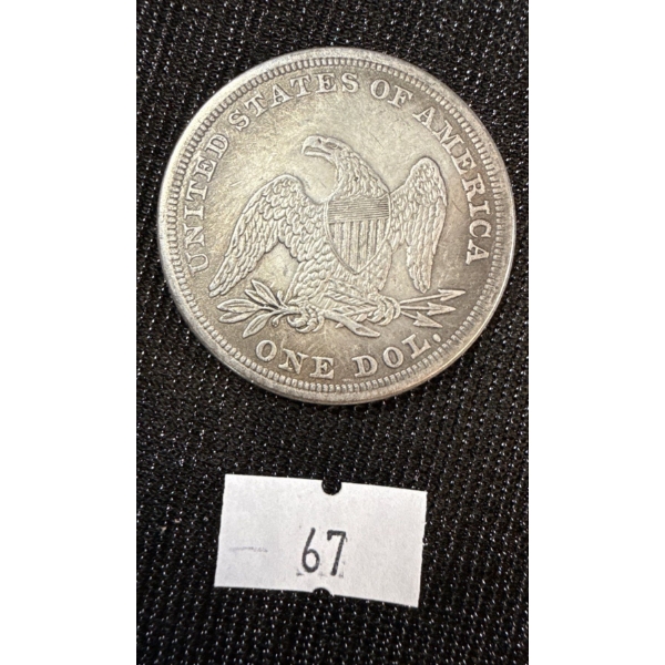 1862 United States Seated Liberty Dollar Coin - Silver