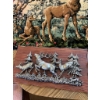 Image 4 : Rustic Wildlife Lot with Art, Bear Figurine, and Tapestry