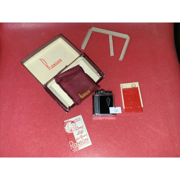 Vintage Ronson Lighter in Box, Repairs Required (Likely New Flint and Fuel Only)