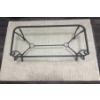 Image 3 : Metal Base Glass Top Coffee Table w/ White   44x21x40"tall