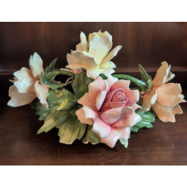 Made in Italy Porcelain Flower Centerpiece 8x6 inches