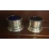 Image 4 : BIRKS Sterling Vintage Cobalt Blue Salt Cellars w/ Stamped Sterling Collectable Spoon