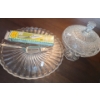 Image 1 : Cake Plate 12" Diameter, 5.5 T and Covered Candy Dish 9.5" Diameter, 11 T 