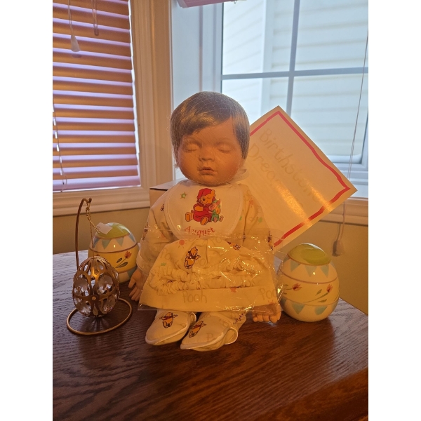 Ashton Drake 'Birthstone Dreamers' August Baby w/ Lovely Decorative Items 