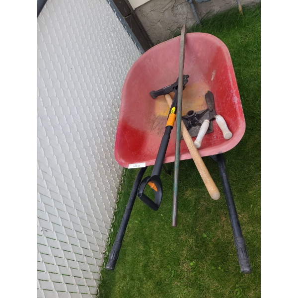 Wheelbarrow, Drill Bits, Metal Sheers, Tap & Die Wrench Set & more 