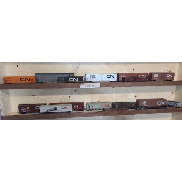 Asst Model CN Locomotive, Rail Cars 7 Caboose