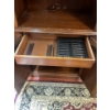 Image 2 : Modern Walnut China Hutch 58x19x64 3 Tiers 2 Compartments