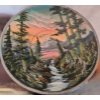 Image 8 : Carved Wooden Plates Largest 9" Diameter, Candle 11 T,  Painted Pan/Plate 12.5 and 8" Diameters 