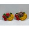 Image 1 : Chalk Fruit, Pair of Fruit Groups - Cherries, Apple, Banana & Banana, Cherries, Plums, Grapes H
