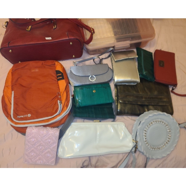Assorted Purses (Grey Aimee Kestenberg), Wallets (Several Eel Skin)