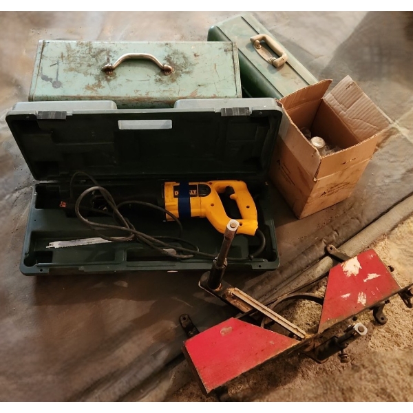 Dewalt Saw DW-303 Reciprocating Saw, Toolboxes- Largest 21 W, 9 D, 10 T and Tool Contents