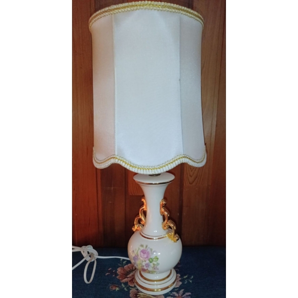 Vintage MCM Porcelain Hand Painted Regency StyleTable Lamp  22"tall  