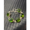 Image 5 : Stamped .925 Green Amber Bracelet and Earrings with Yellow Jasper Ring