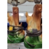 Image 7 : Two Vintage Deer Lamps w/ White Shades 5 W, 3 D, 14 T to Top of Shade 	