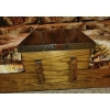 Image 3 : Mid Century Velvet Upholstered Sofa w/ Matching Ottoman/Bench - Solid Wood 77x34x36