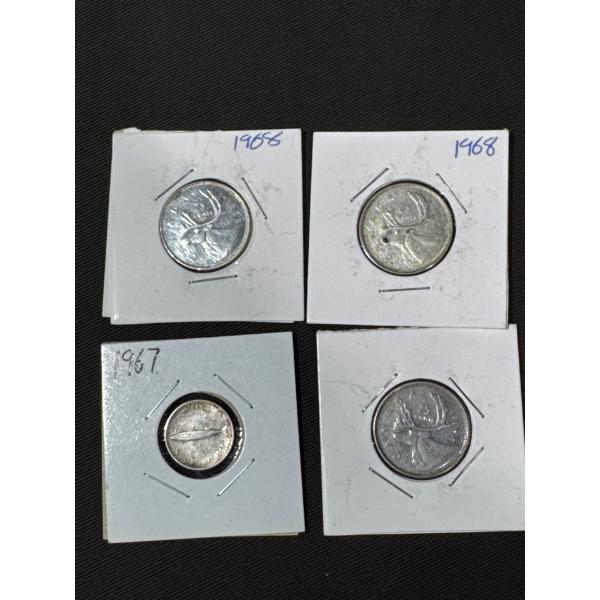 1960's Canadian Quarters and Dime