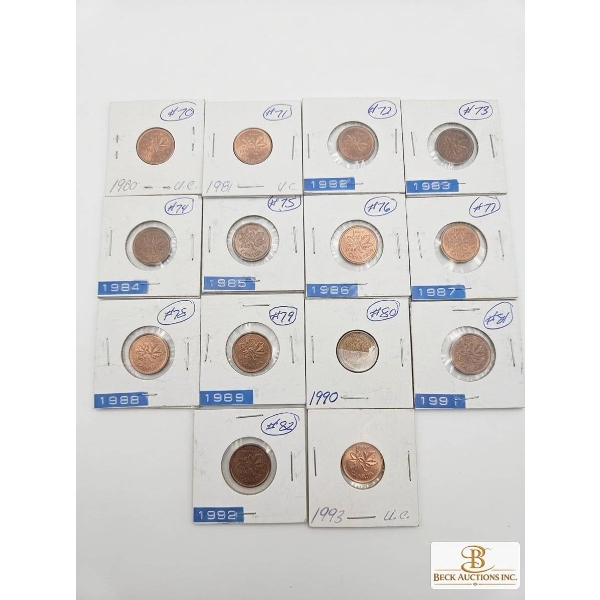Coin collection from 1980 to 1993