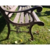 Image 2 : Pair of Wood and Metal Benches w Hummingbird Motifs 50 w 23 d 32 h & Vintage Ashtray 24 h
