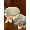 Image 5 : Luxury Franz Bee & Apple Blossom PZ00036  Porcelain Tea Cups and Saucers (4Pcs) and Sugar Dish 