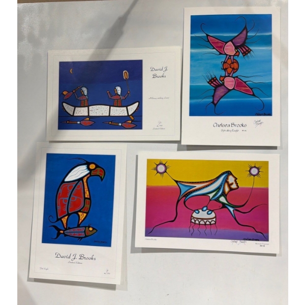 4 Limited Edition Lithograph Prints By David J. Brooks and Chelsea Brooks